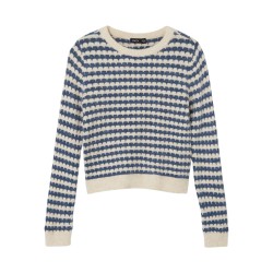 LMTD Nai langærmet kort strik bluse- Ashley Blue