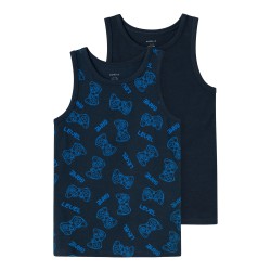 NAME IT Mini Gamer Tanktop 2-pak - Dark Sapphire