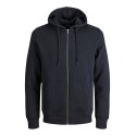 JACK & JONES Plus Bradley Sweat Zip Hood - Sort