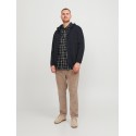 JACK & JONES Plus Bradley Sweat Zip Hood - Sort