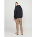 JACK & JONES Plus Bradley Sweat Zip Hood - Sort
