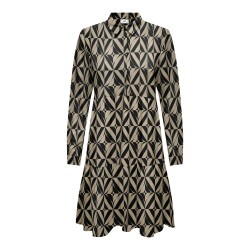 JDY Piper L/S Skjorte Kjole - Sort / Humus
