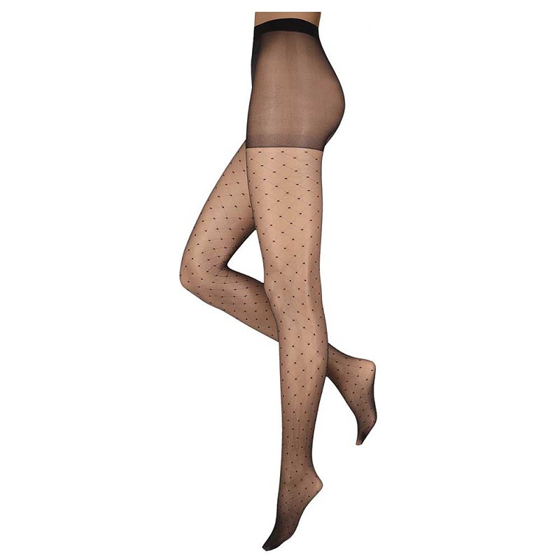 Fantasy Harlekin Tern Med Prikker 20den Tights - Sort