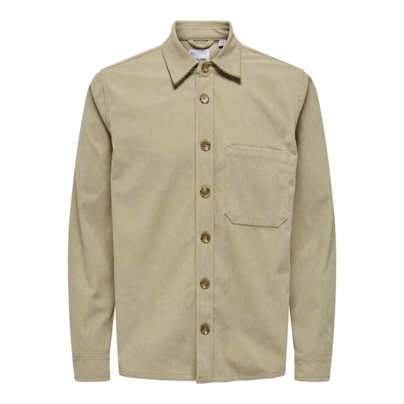 ONLY & SONS Onstile Corduroy 0111 Shirt - Chinchilla