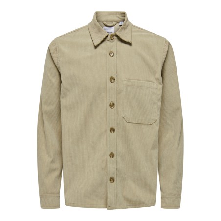 ONLY & SONS Onstile Corduroy 0111 Shirt - Chinchilla