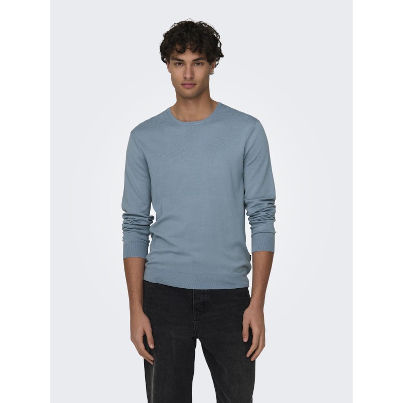 ONLY & SONS Wyler L/S Striktrøje - Mountain Spring