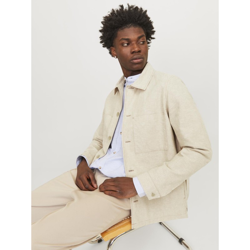 JACK & JONES Jprriviera Linen Hybrid Blazer Slim Fit - Travertine