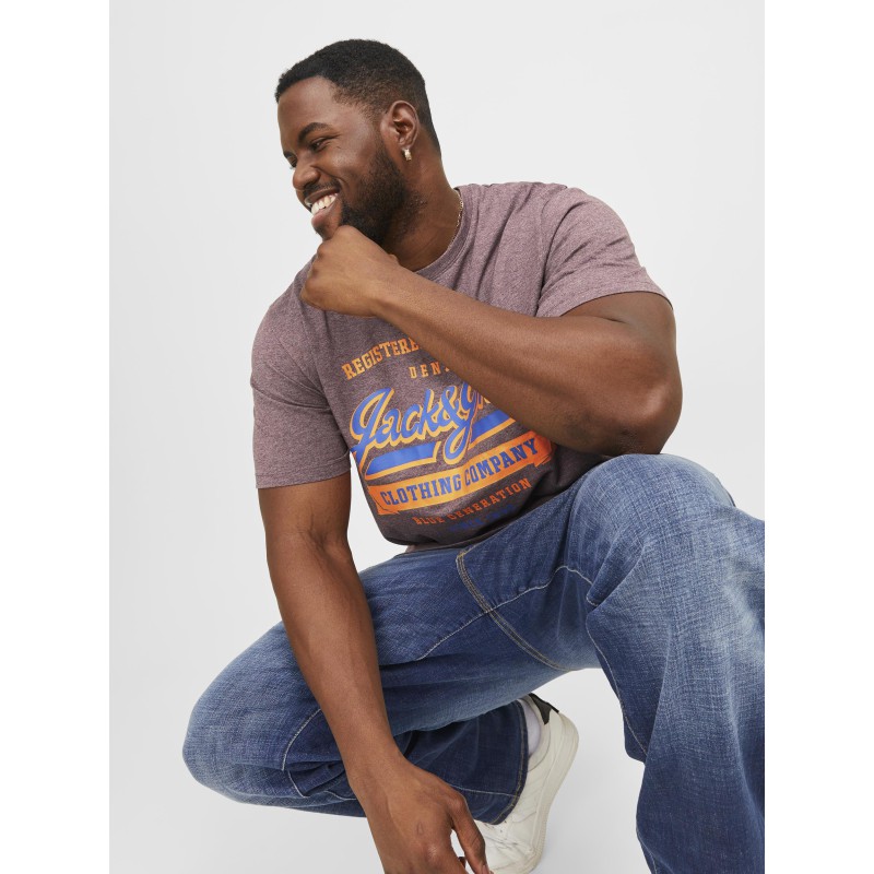 JACK & JONES Plus Logo Rund Hals T-shirt - Port Royale