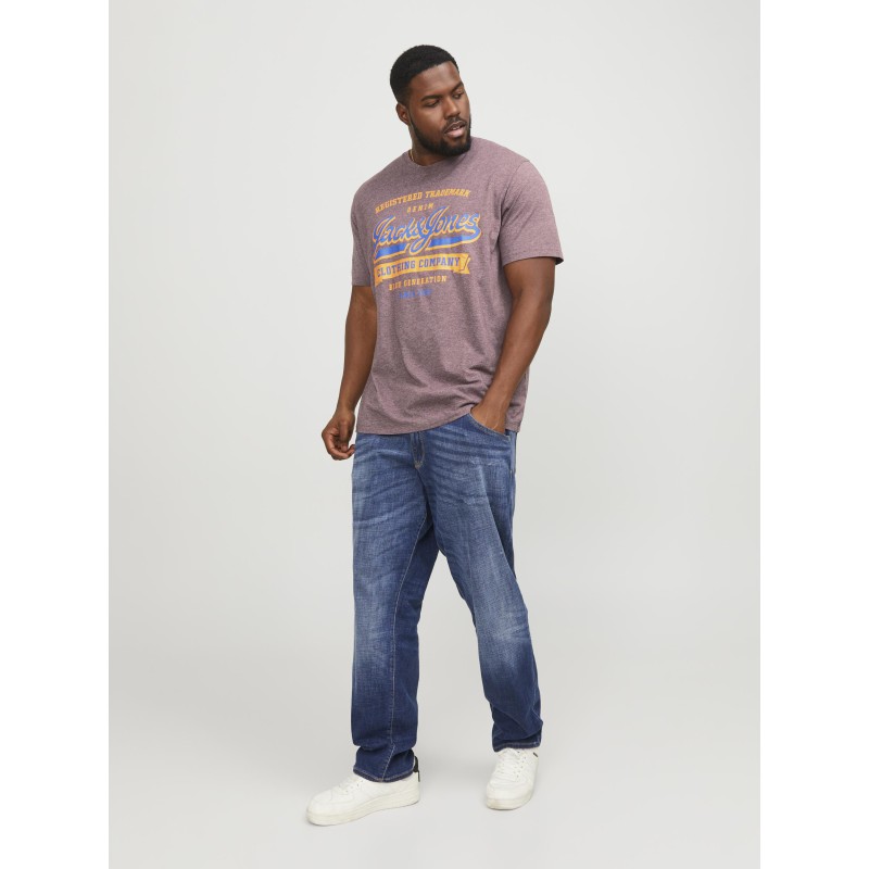 JACK & JONES Plus Logo Rund Hals T-shirt - Port Royale
