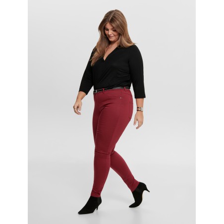ONLY CARMAKOMA Push-up Jeans - Merlot