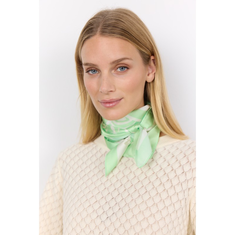 SOYACONCEPT Abida Tørklæde Med Print - Grøn / Råhvid