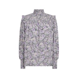 SOYACONCEPT Adine Højhalset Smock Bluse - Lilla Nuancer