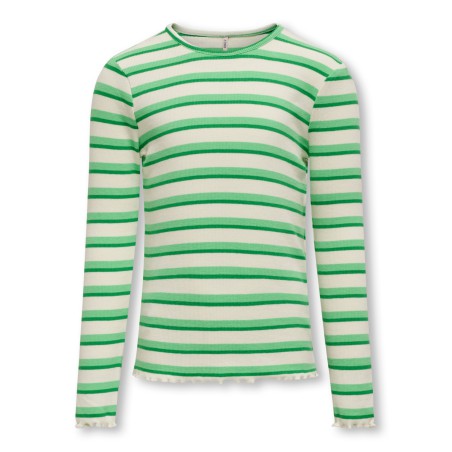 KIDS ONLY Evig Langærmet Rib Top Jrs - Cloud Dancer