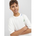 JACK & JONES JUNIOR Jorcole Back Print Tee Kortærmet Volume Junior - Cloud Dancer