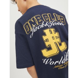 JACK & JONES Junior Cole Back Print T-shirt - Navy Blazer