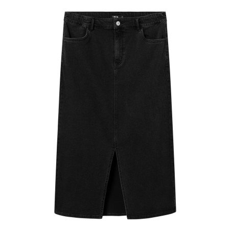 LMTD Nece Denim Lang Nederdel - Sort Denim