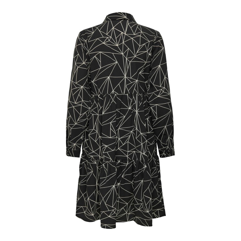 JDY Piper L/S Skjorte Kjole - Sort / Beige