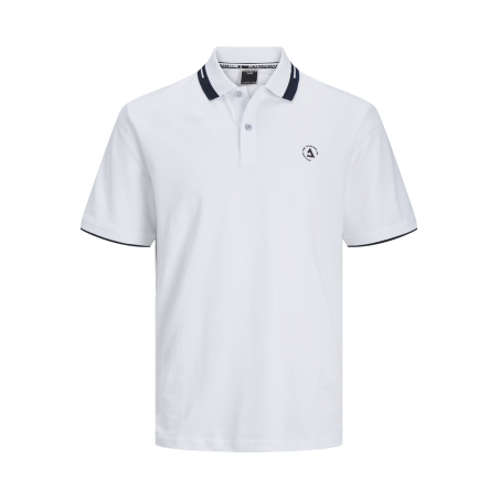 JACK & JONES Jcohakortærmet Logo Polo Kortærmet Pls - Hvid