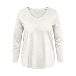 ONLY CARMAKOMA  Langærmet Basis V-Top - Hvid