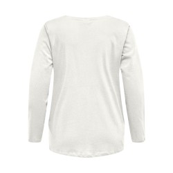ONLY CARMAKOMA  Langærmet Basis V-Top - Hvid