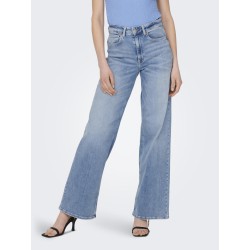 ONLY Madison Blush Højtaljede Wide Denim - Light Blue Denim