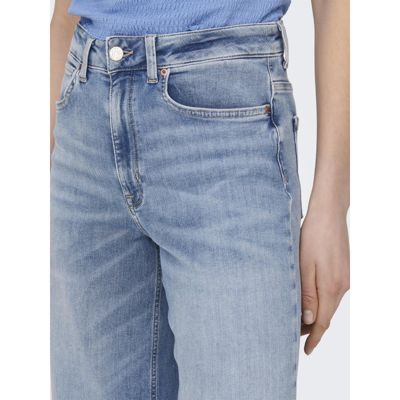 ONLY Madison Blush Højtaljede Wide Denim - Light Blue Denim