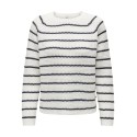 JDY Ellen L/S Raglan Strik Stribet Pullover - Cloud Dancer / Sky Captain