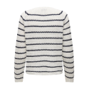 JDY Ellen L/S Raglan Strik Stribet Pullover - Cloud Dancer / Sky Captain