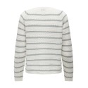 JDY Ellen L/S Ragla Strik Stribet Pullover - Grå/Cloud Dancer