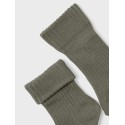 NAME IT Baby Nobbu Rib Strik Sokker - Dusty Olive