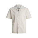 JACK & JONES Esummer Resort Linen Blend Shirt Kortærmet Sn - Crockery