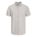 JACK & JONES Esummer Linen Blend Shirt Kortærmet Sn - Crockery