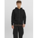 JACK & JONES Ebradley Sweat Zip Hood - Sort