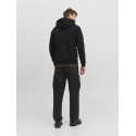 JACK & JONES Ebradley Sweat Zip Hood - Sort