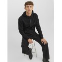 JACK & JONES Ebradley Sweat Zip Hood - Sort