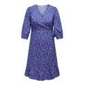 ONLY CARMAKOMA Livia 3/4 Wrap Midi Kjole Vævet - Dazzling Blue