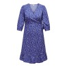 ONLY CARMAKOMA Livia 3/4 Slå-Om Midi Kjole - Dazzling Blue