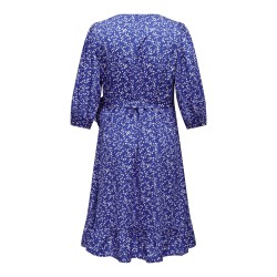 ONLY CARMAKOMA Livia 3/4 Wrap Midi Kjole Vævet - Dazzling Blue