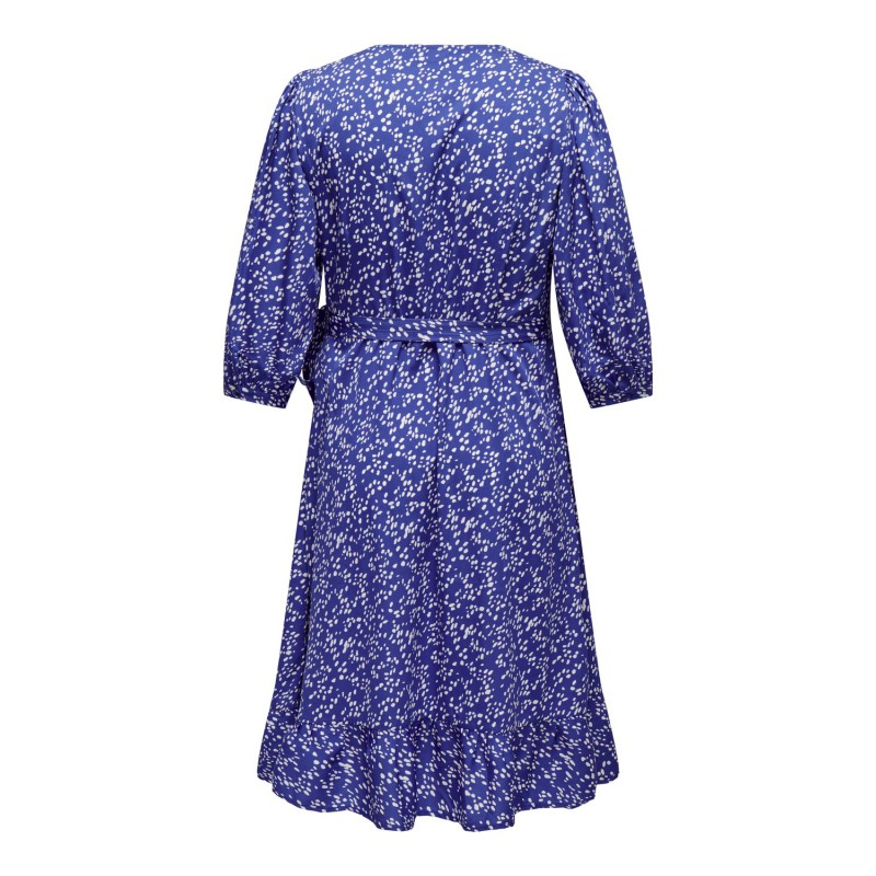 ONLY CARMAKOMA Livia 3/4 Wrap Midi Kjole Vævet - Dazzling Blue