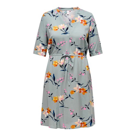 ONLY CARMAKOMA Nova Life 3/4 V-Neck Blk Kjole - Chinois Green