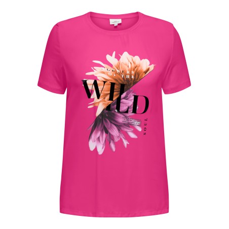 ONLY CARMAKOMA Ketty Life Kortærmet Mix Reg Tee Jrs - Raspberry Rose