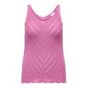 ONLY CARMAKOMA Roselia Sl Structure V-Neck Top Knt - Strawberry Moon