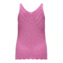 ONLY CARMAKOMA Roselia Sl Structure V-Neck Top Knt - Strawberry Moon