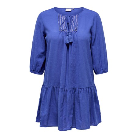 ONLY CARMAKOMA Vinnie 3/4 Lace Tunic Vævet - Dazzling Blue