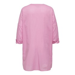 ONLY CARMAKOMA Apeldoorn Solid V-Neck Langærmet Shirt Vævet - Begonia Pink
