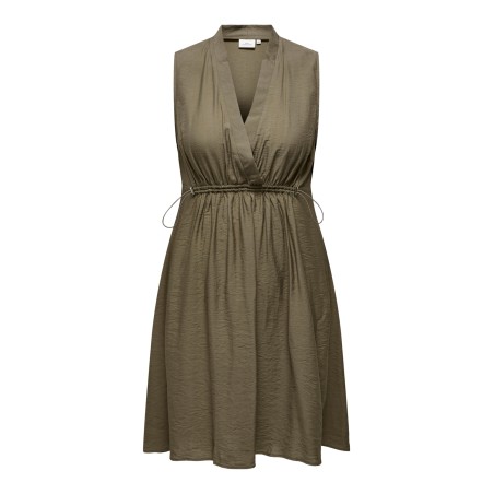 ONLY CARMAKOMA Britney Sl Calf String Kjole Vævet - Walnut
