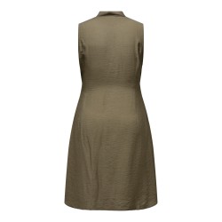 ONLY CARMAKOMA Britney Sl Calf String Kjole Vævet - Walnut