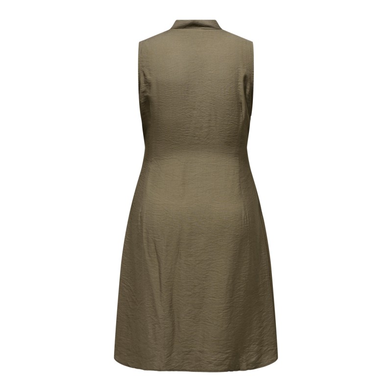 ONLY CARMAKOMA Britney Sl Calf String Kjole Vævet - Walnut