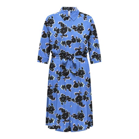 ONLY CARMAKOMA Nova Life 3/4 Calf Shirt Kjole - Dazzling Blue