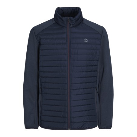 JACK & JONES Plus Multi Quilted Krave Jakke - Navy Blazer